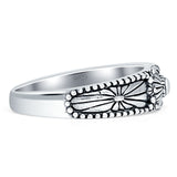 Oxidized Floral Filigree Beaded Band