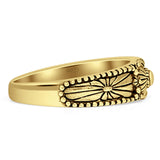Oxidized Floral Filigree Beaded Band