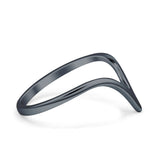 V Midi Band Chevron Ring