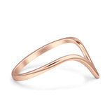 V Midi Band Chevron Ring