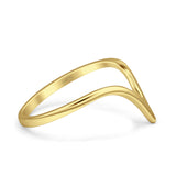 V Midi Band Chevron Ring