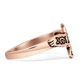Trinity Bird Oxidized Ring