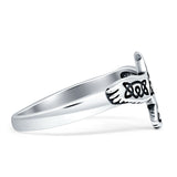 Trinity Bird Oxidized Ring