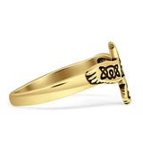 Trinity Bird Oxidized Ring