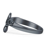 Trinity Bird Oxidized Ring