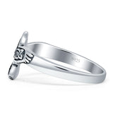 Trinity Bird Oxidized Ring