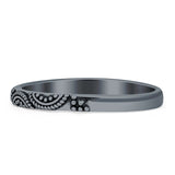 Swirl Bali Style Oxidized Beaded Band