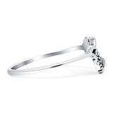 Two Sunflower Leaves Branch Oxidized Ring