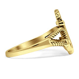 Twisted Roope Oxidized Anchor Ring