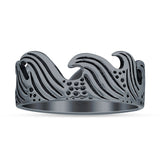 Oxidized Waves Plain Rings
