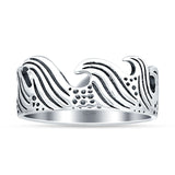 Oxidized Waves Plain Rings