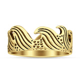 Oxidized Waves Plain Rings