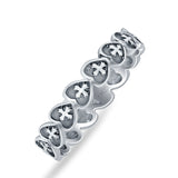 Heart & Cross Ring Oxidized Band