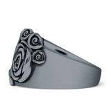 Oxidized Rose Flower Ring