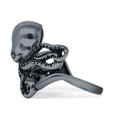 Oxidized Octopus Ring