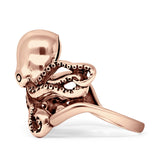 Oxidized Octopus Ring