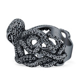 Oxidized Octopus Ring
