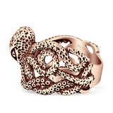 Oxidized Octopus Ring
