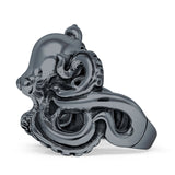 Oxidized Octopus Ring