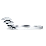 Oxidized V Midi Mushroom Ring