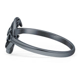 Celtic Raven Crescent Moon Rings