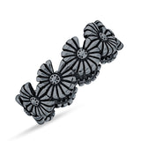 Oxidized Daisy Floral Rings