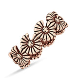 Oxidized Daisy Floral Rings
