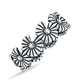 Oxidized Daisy Floral Rings