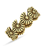 Oxidized Daisy Floral Rings
