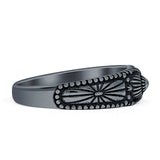 Oxidized Flower Beaded Band
