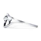 Oxidized Dolphin Wave Ring