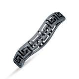 Oxidized Aztec Greek Key Rings