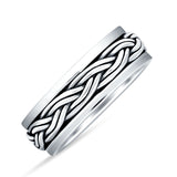 Spinner Braided Silver Ring