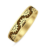 Minimalist 4.6mm Sunshine Statement Band Oxidized Ring 925 Sterling Silver
