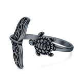 Whale Tail & Sea Turtle Ring