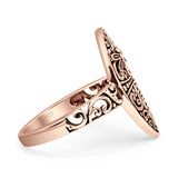 Minimalist 17.6mm Marquise Dragonfly Ring Oxidized Filigree 925 Sterling Silver
