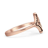 Minimalist 12mm Square Filigree Ring Oxidized 925 Sterling Silver