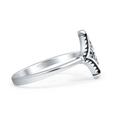 Minimalist 12mm Square Filigree Ring Oxidized 925 Sterling Silver