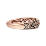 Minimalist 5mm Swirl Filigree Band Oxidized 925 Sterling Silver