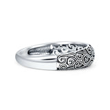 Minimalist 5mm Swirl Filigree Band Oxidized 925 Sterling Silver