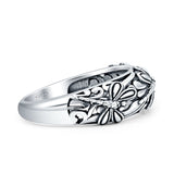 Minimalist 6.4mm Dragonfly Band Oxidized 925 Sterling Silver