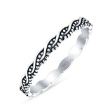 Minimalist 2.5mm Braided Band Oxidized  925 Sterling Silver