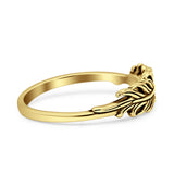 Oxidized Feather Ring