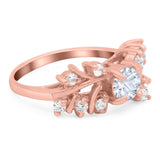 Art Deco Round Natural Stone Floral Ring