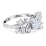 Art Deco Round Natural Stone Floral Ring