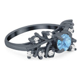 Art Deco Round Natural Stone Floral Ring