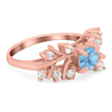 Art Deco Round Natural Stone Floral Ring