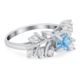 Art Deco Round Natural Stone Floral Ring