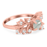 Art Deco Round Natural Stone Floral Ring