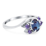 Art Deco Oval Natural Stone Swirl Ring